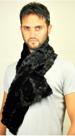 Mink fur scarf - Created with black mink fur remnants